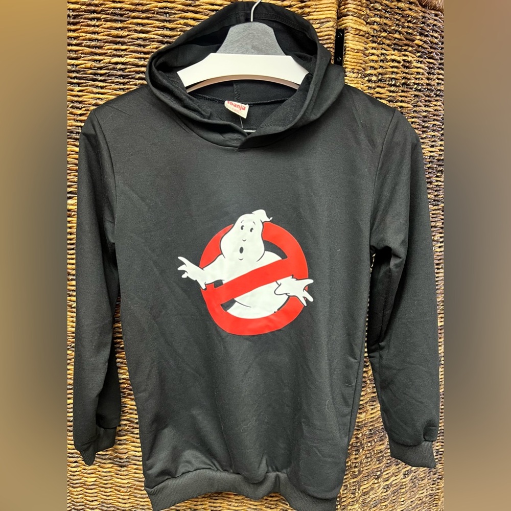 Ghostbusters Black Hoodie for Kids- Foanja Tag, Estimated Youth Large, tampered‎